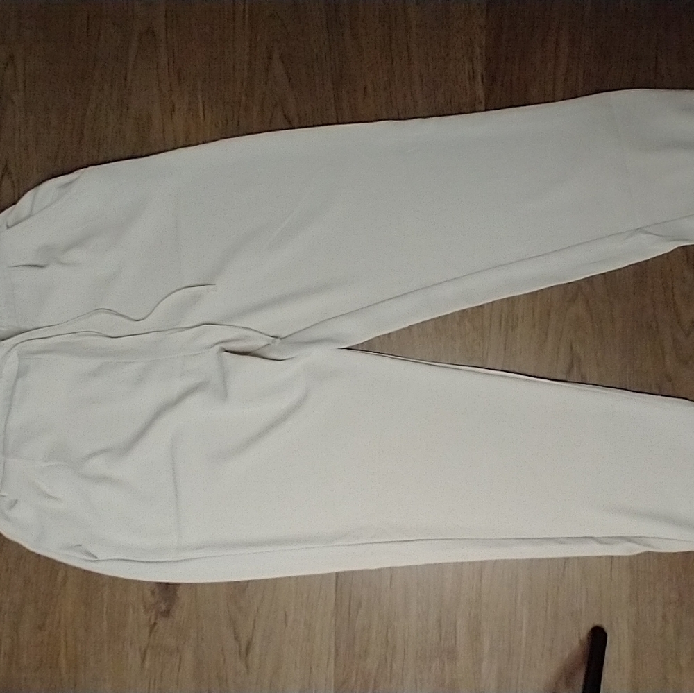 Mellōday Cream Dress Pants with Elastic waist and ankle band Large